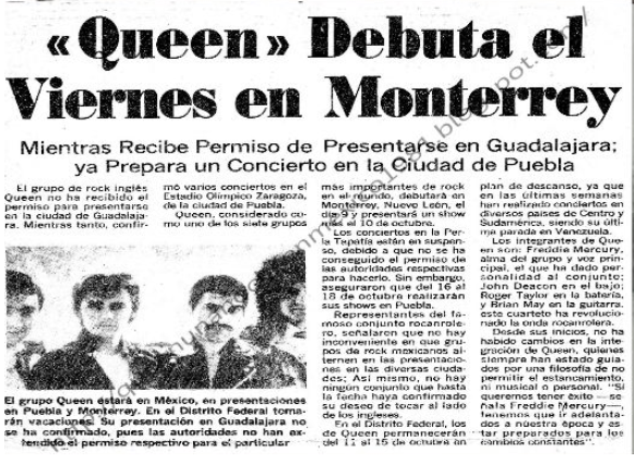 Queen en México Puebla Monterrey 4